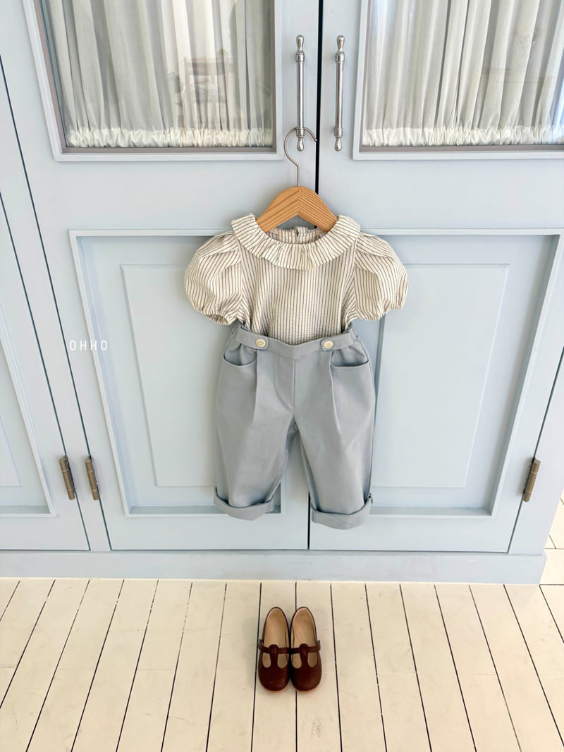 Ohho - Korean Children Fashion - #childrensboutique - Roel Stripe Blouse - 2