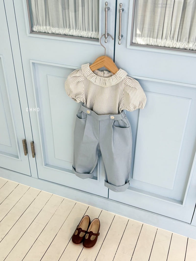 Ohho - Korean Children Fashion - #designkidswear - Roel Stripe Blouse - 3