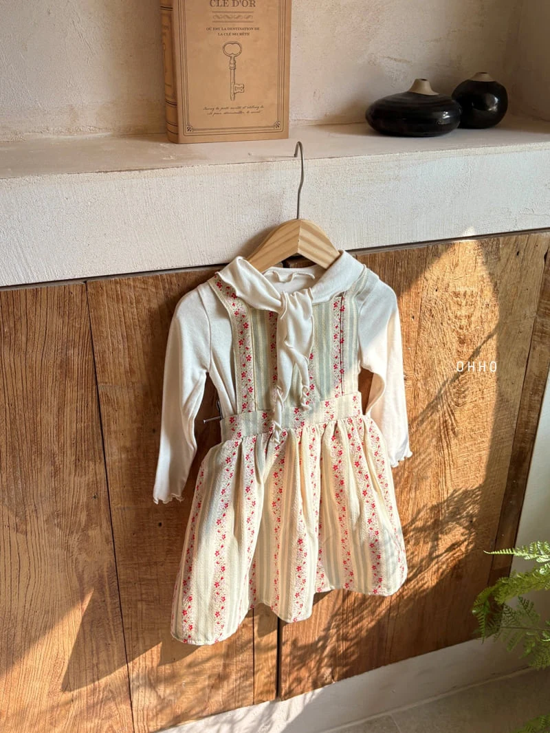 Ohho - Korean Children Fashion - #discoveringself - Rose Embroidered Overall Skirt - 9