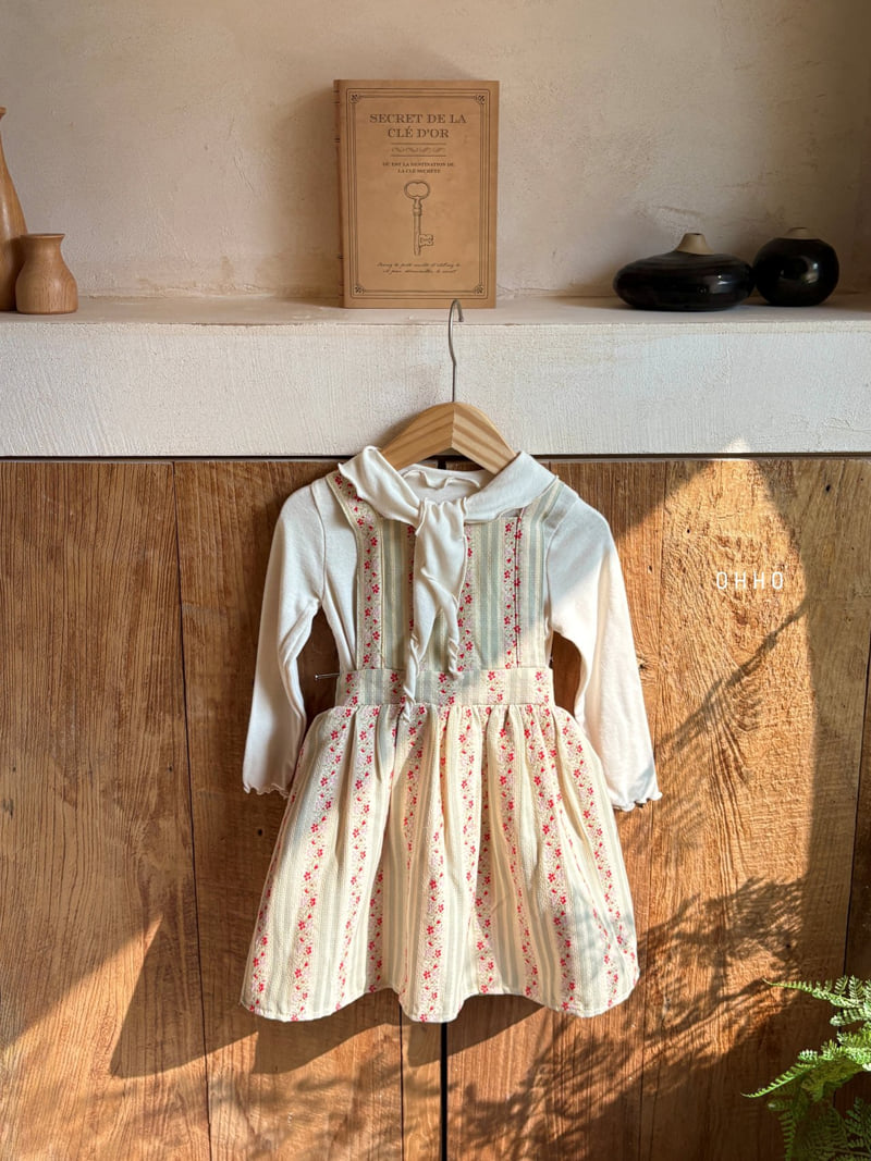 Ohho - Korean Children Fashion - #fashionkids - Rose Embroidered Overall Skirt - 10