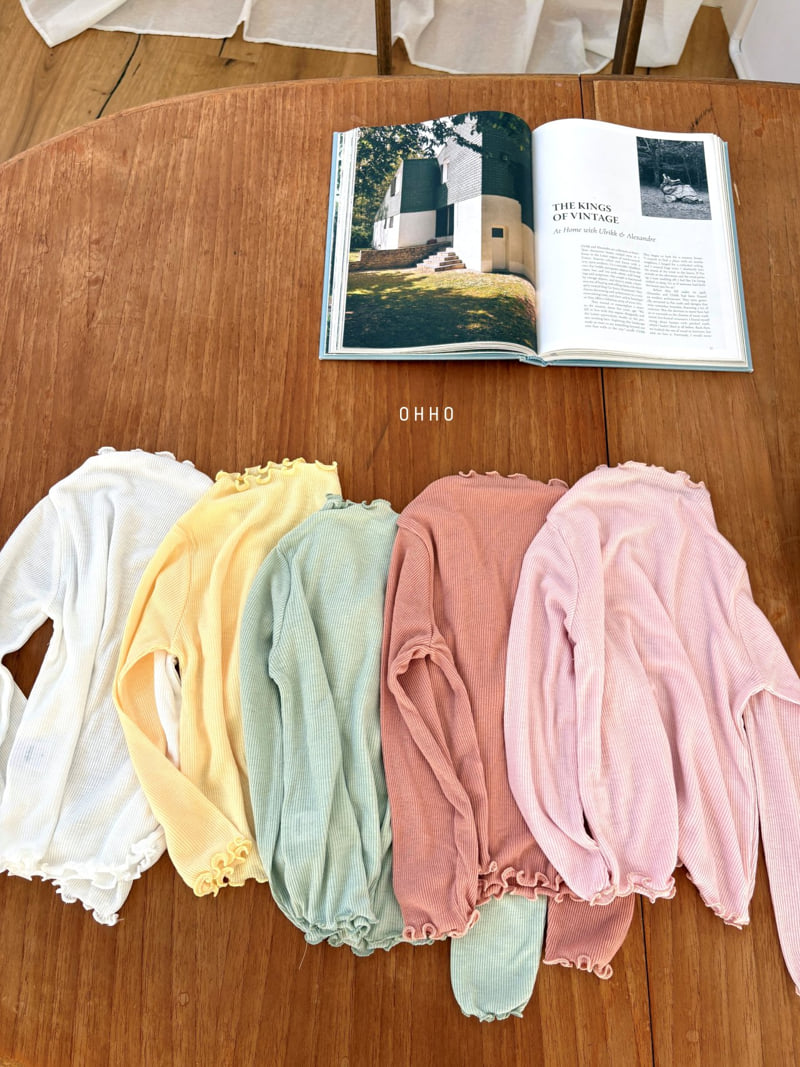 Ohho - Korean Children Fashion - #kidzfashiontrend - 26 Dove Ribbed Mock Neck Tee - 3