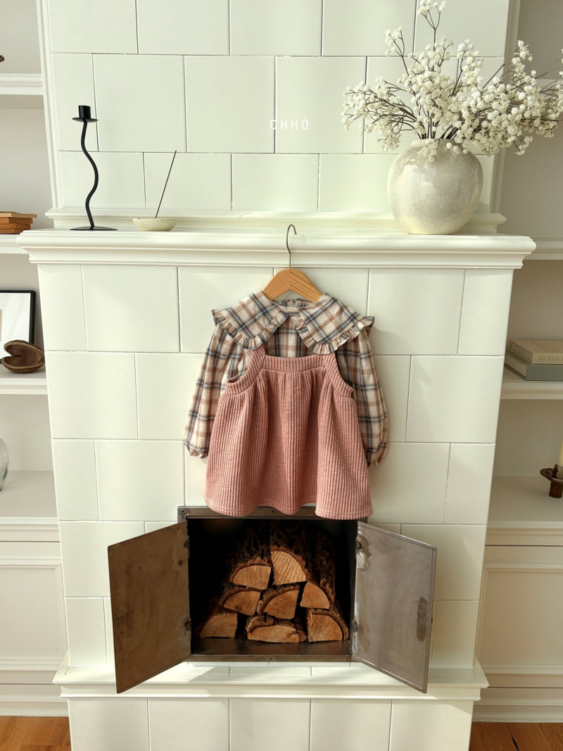 Ohho - Korean Children Fashion - #magicofchildhood - Check Frill Collar Blouse - 5