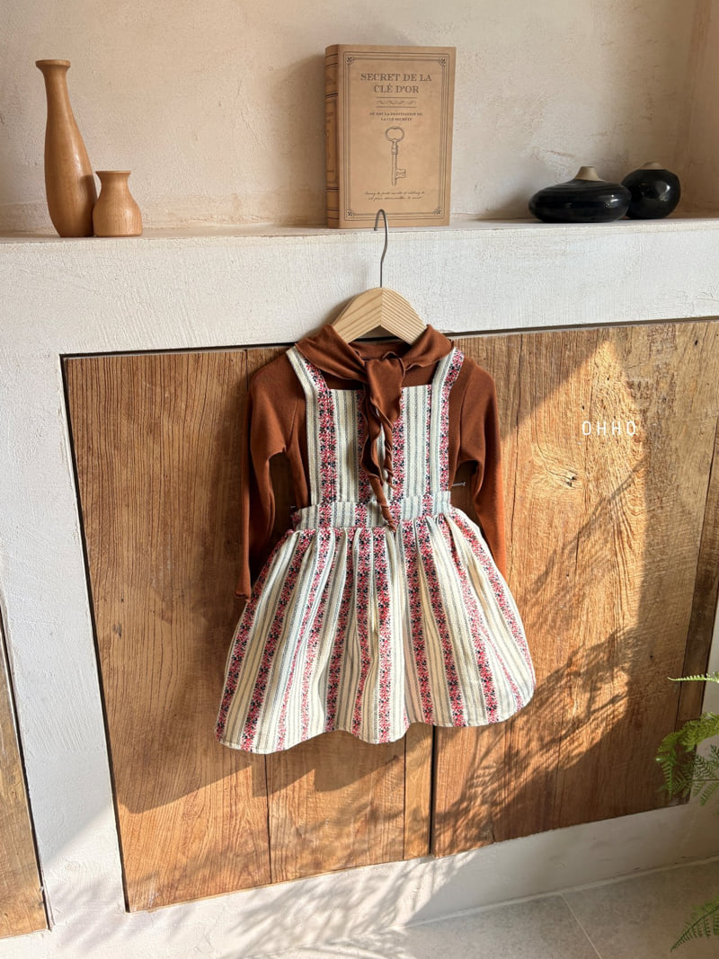 Ohho - Korean Children Fashion - #minifashionista - Rose Embroidered Overall Skirt - 3