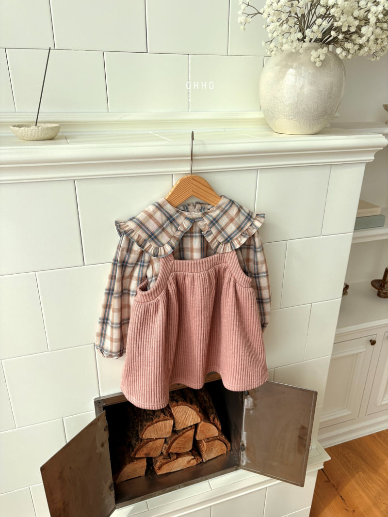 Ohho - Korean Children Fashion - #minifashionista - Check Frill Collar Blouse - 6