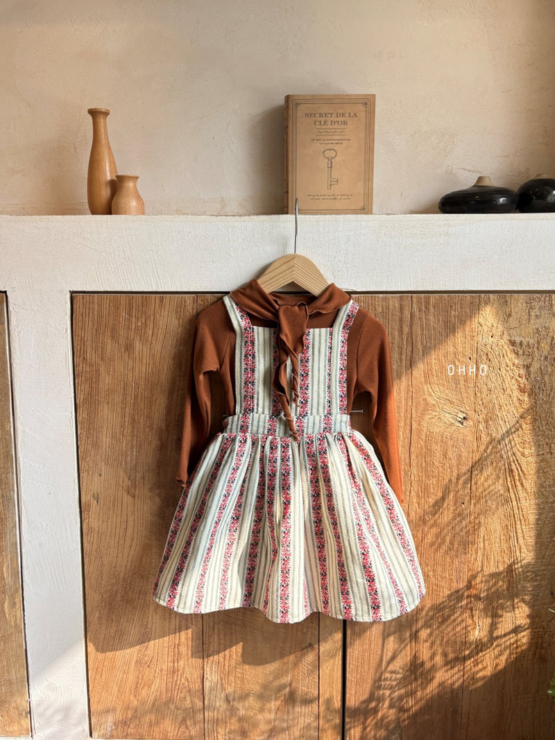 Ohho - Korean Children Fashion - #minifashionista - Rose Embroidered Overall Skirt - 4