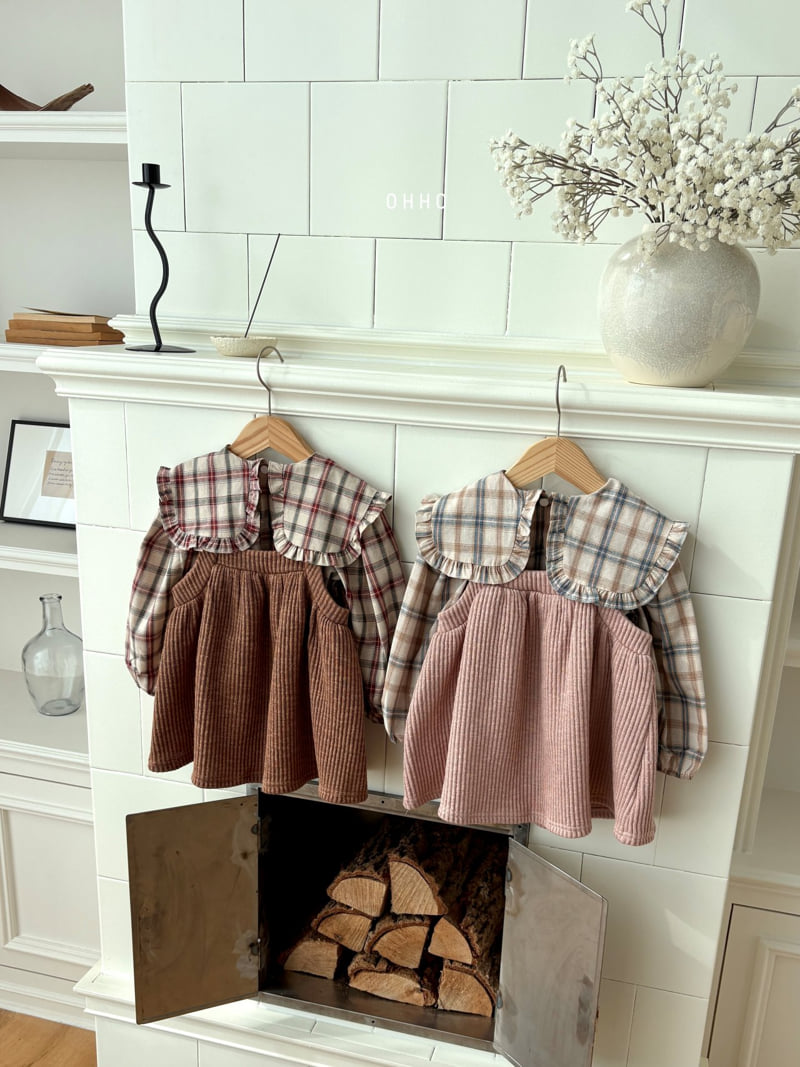Ohho - Korean Children Fashion - #prettylittlegirls - Check Frill Collar Blouse - 7