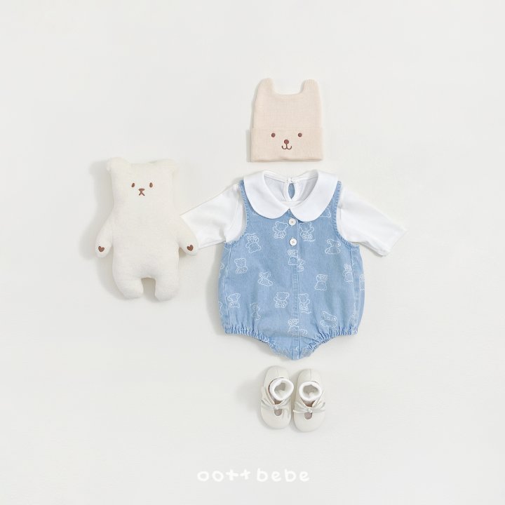 Oott Bebe - Korean Baby Fashion - #babygirlfashion - Flip Bear Baby Suit - 2