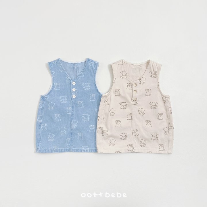 Oott Bebe - Korean Baby Fashion - #babygirlfashion - Flip Bear One-piece