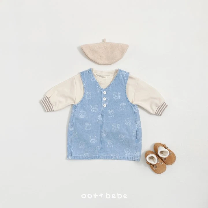 Oott Bebe - Korean Baby Fashion - #babylifestyle - Flip Bear One-piece - 2