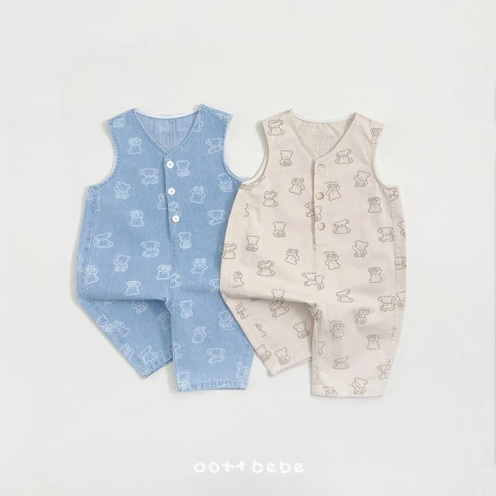 Oott Bebe - Korean Baby Fashion - #babylifestyle - Flip Bear Overalls