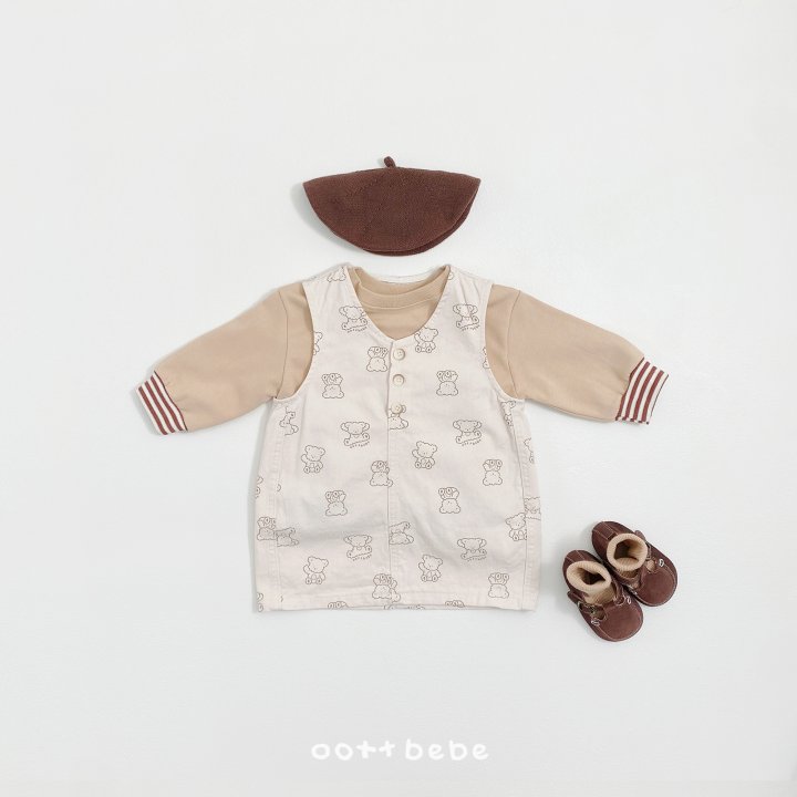 Oott Bebe - Korean Baby Fashion - #babyoninstagram - Flip Bear One-piece - 3