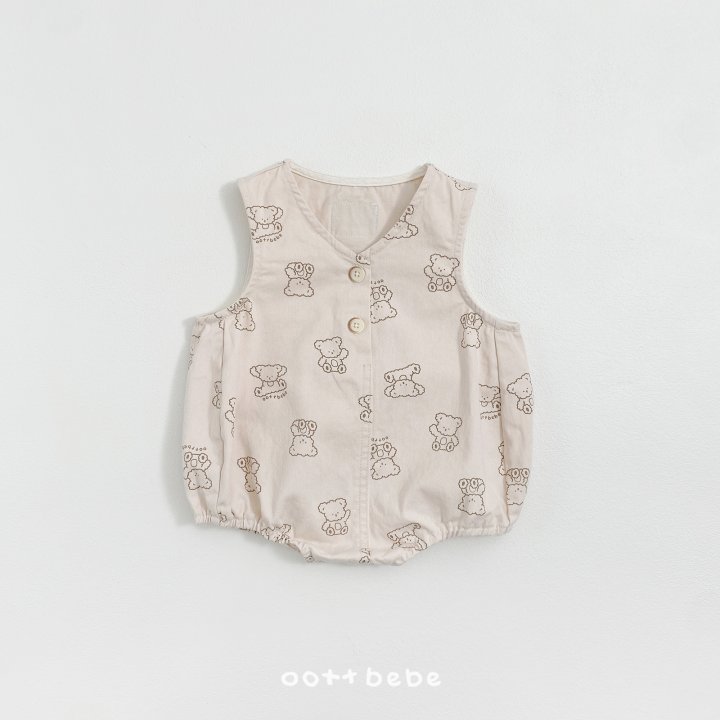 Oott Bebe - Korean Baby Fashion - #babyootd - Flip Bear Baby Suit - 5