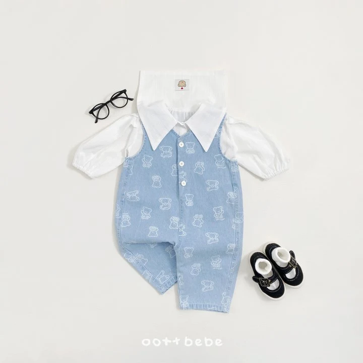 Oott Bebe - Korean Baby Fashion - #babyoutfit - Airy Collar Blouse - 2