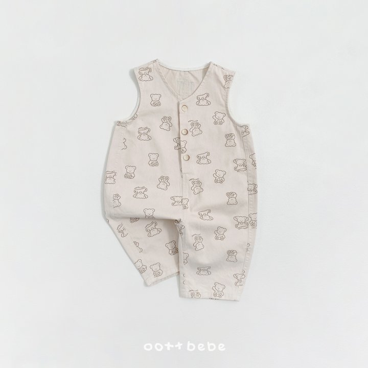 Oott Bebe - Korean Baby Fashion - #onlinebabyshop - Flip Bear Overalls - 8
