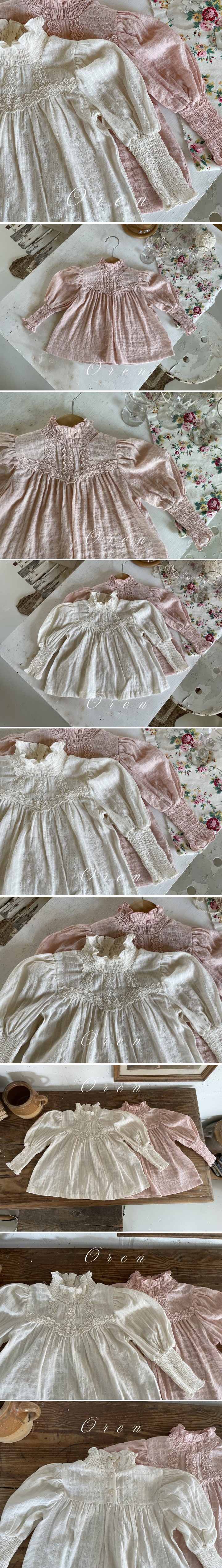 Oren - Korean Baby Fashion - #onlinebabyshop - Julie Smocked Blouse (Kids)
