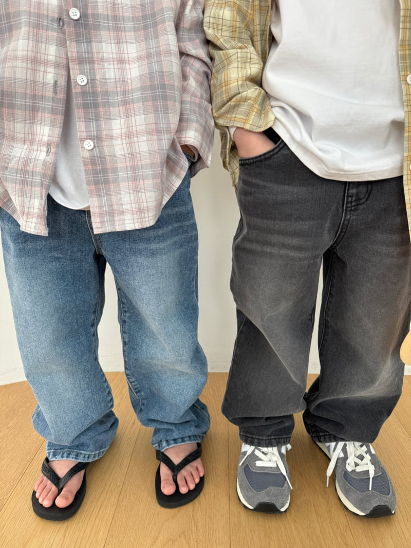 Our - Korean Children Fashion - #childrensboutique - Youth Wide Denim Pants - 8