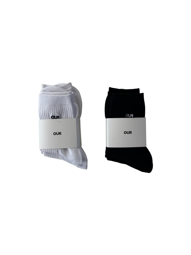 Our - Korean Children Fashion - #discoveringself - 3-Pack Basic Socks