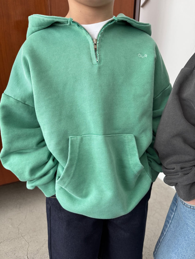 Our - Korean Children Fashion - #kidsshorts - Garment-Dyed Half Hoodie - 9