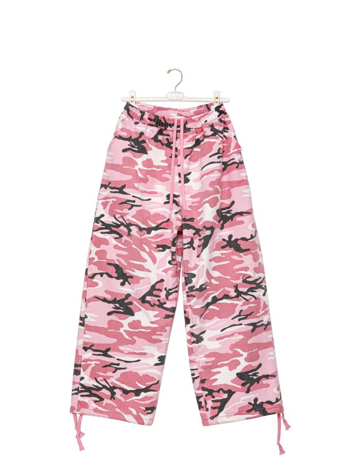 Paper Moon - Korean Women Fashion - #momslook - Camouflage Cotton Banded Maxi Wide Trousers - 5