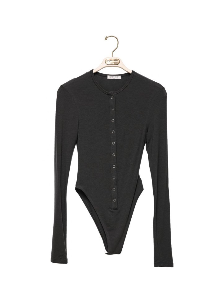 Paper Moon - Korean Women Fashion - #momslook - Ring Snap Button Detail Bodysuit - 5