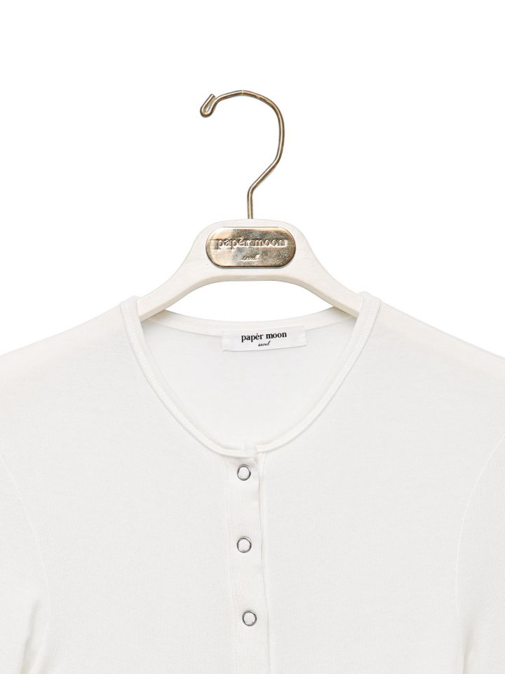 Paper Moon - Korean Women Fashion - #momslook - Ring Snap Button Detail Bodysuit - 7