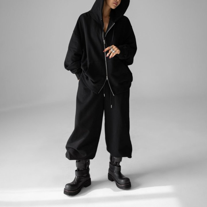 Paper Moon - Korean Women Fashion - #womensfashion - Classic Oversized Two Way Zipped Up Hoodie - 4