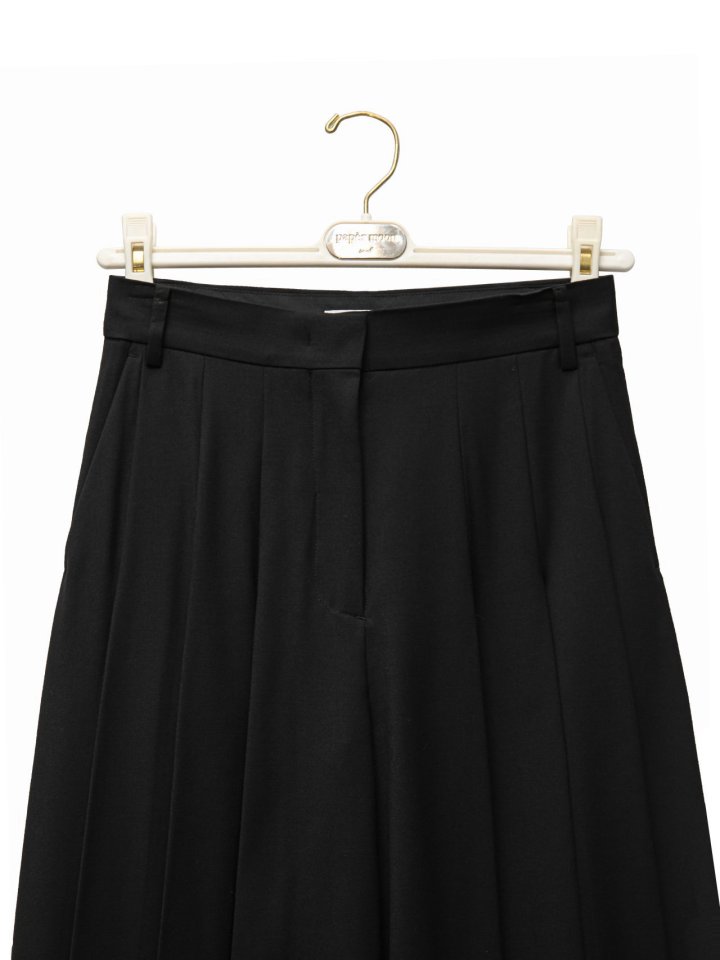 Paper Moon - Korean Women Fashion - #momslook - Pleated Detail Wool Wide Trousers - 11