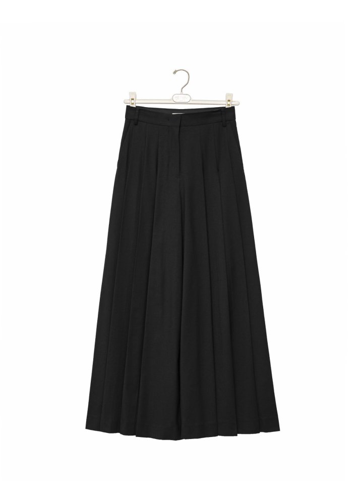Paper Moon - Korean Women Fashion - #momslook - Pleated Detail Wool Wide Trousers - 9