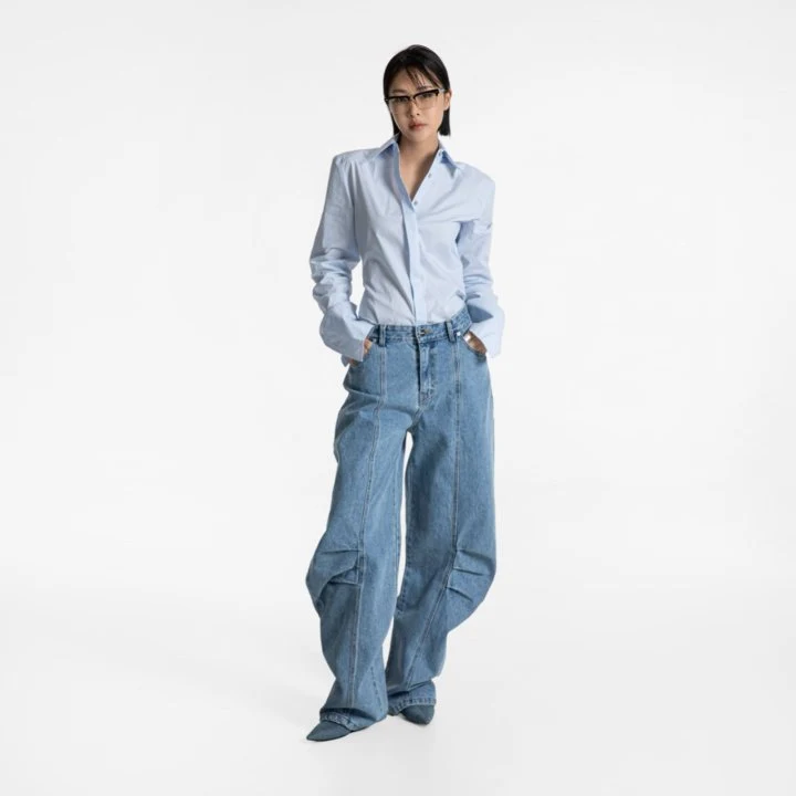 Paper Moon - Korean Women Fashion - #momslook - Slim Fit Long Cuff Shirt - 2