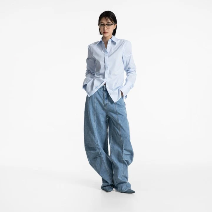 Paper Moon - Korean Women Fashion - #momslook - Slim Fit Long Cuff Shirt - 7
