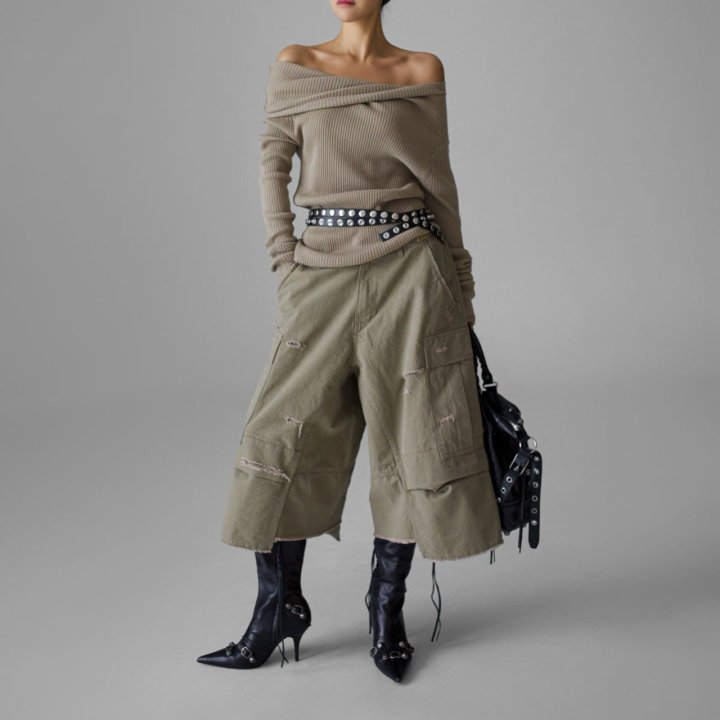 Paper Moon - Korean Women Fashion - #momslook - Asymmetric Line Ribbed Knit Top - 5