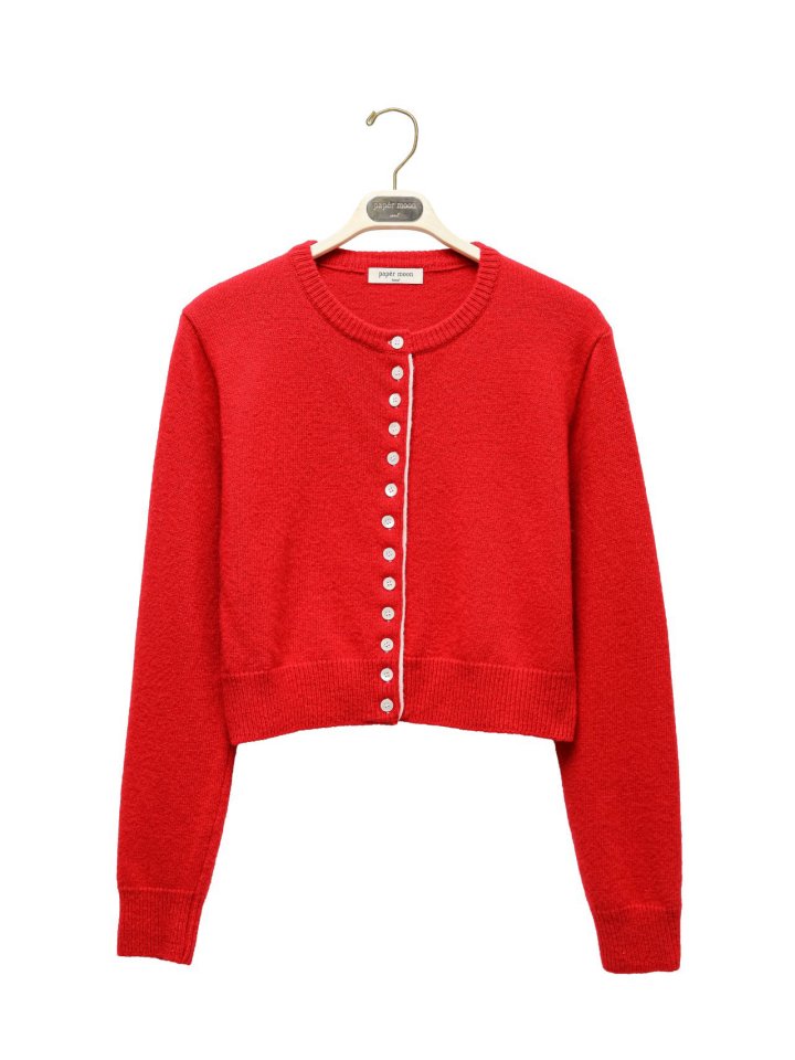 Paper Moon - Korean Women Fashion - #momslook - Color Bi - Stitched Button Detail Cashmere Wool Cropped Cardigan - 11