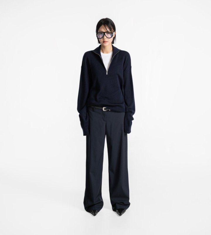 Paper Moon - Korean Women Fashion - #momslook - Classic Half-Zip Knit Sweater - 11