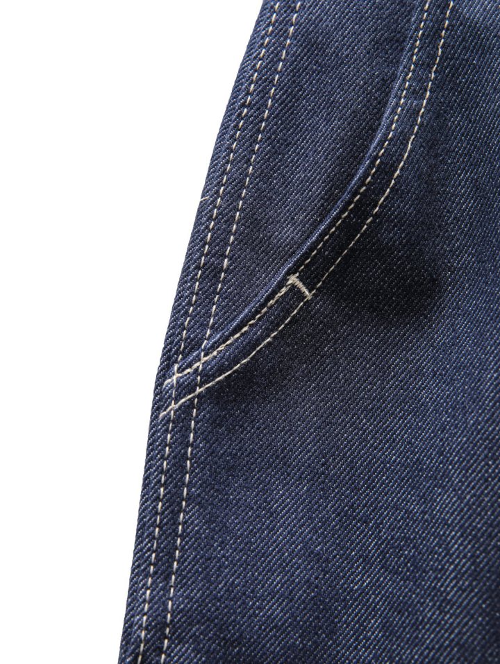 Paper Moon - Korean Women Fashion - #momslook - Stitched Detail Wide Baggy Denim Pants - 10
