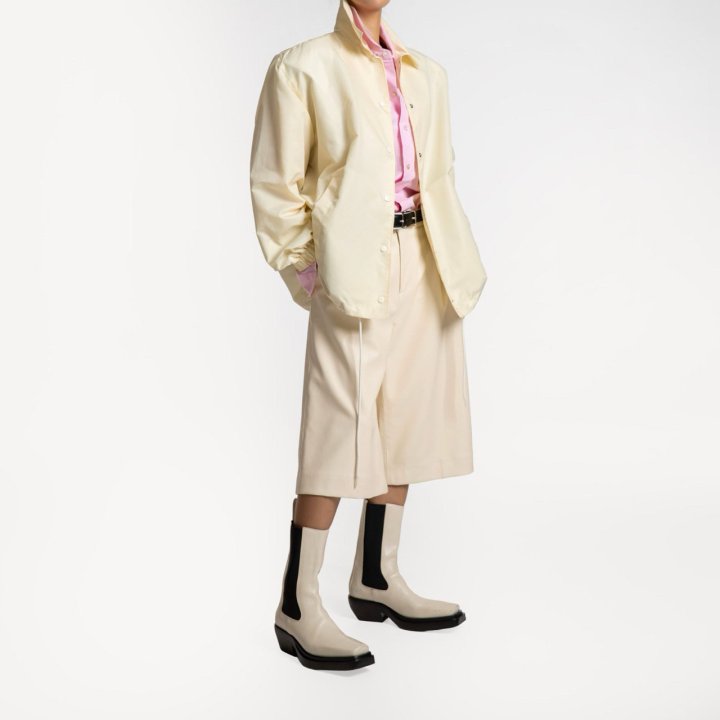 Paper Moon - Korean Women Fashion - #momslook - Oversized Padded Shoulder Snap Button Jacket - 3