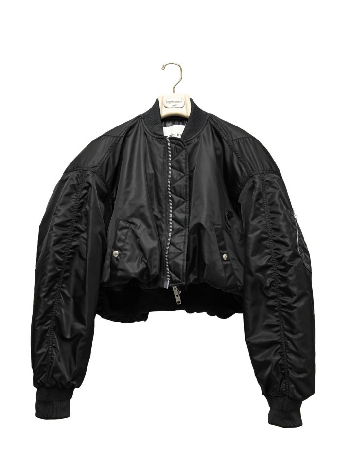Paper Moon - Korean Women Fashion - #momslook - Heavy Twill Nylon Cropped Balloon MA-1 Flight Jacket - 11