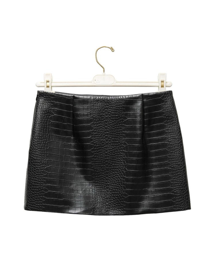 Paper Moon - Korean Women Fashion - #momslook - Crocodile Pattern Mini Skirt - 10