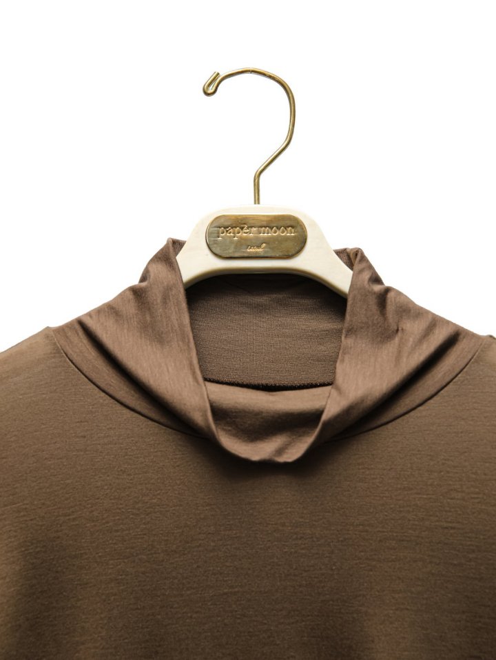 Paper Moon - Korean Women Fashion - #momslook - Classic Loose Fit Tencel Half Neck Top - 7