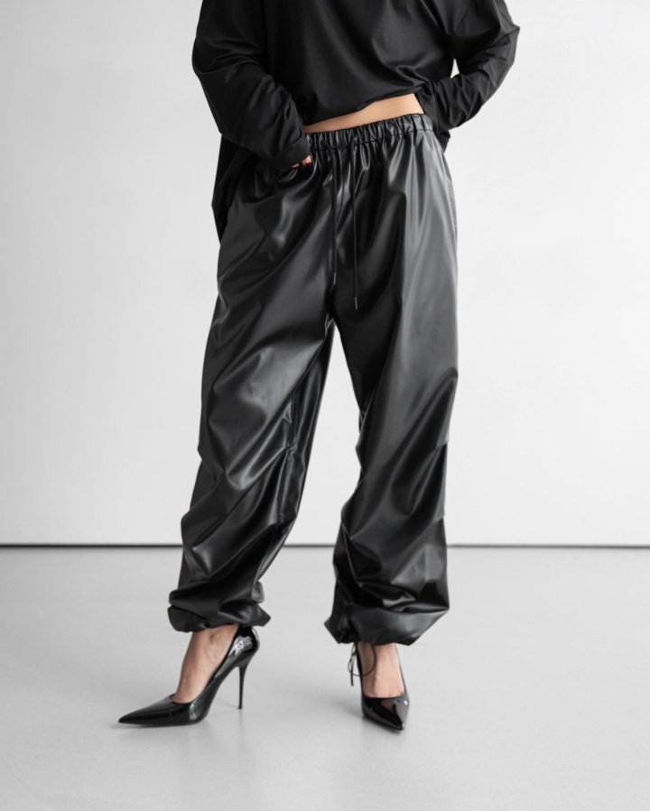 Paper Moon - Korean Women Fashion - #momslook - Glossy Wide Parachute Pants