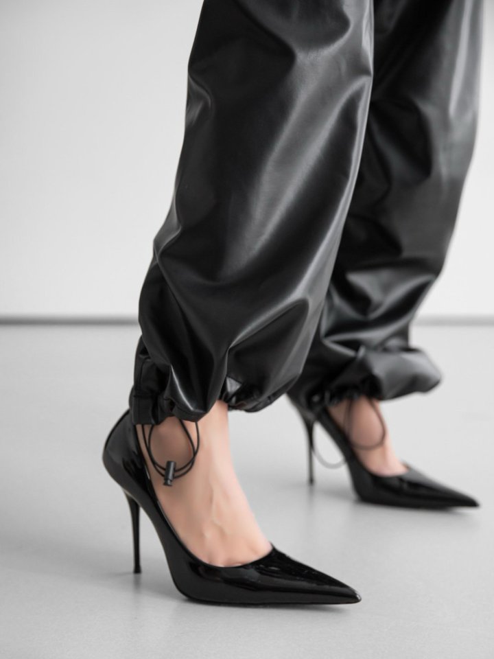Paper Moon - Korean Women Fashion - #momslook - Glossy Wide Parachute Pants - 3