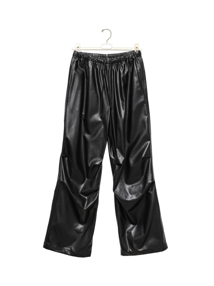 Paper Moon - Korean Women Fashion - #momslook - Glossy Wide Parachute Pants - 9