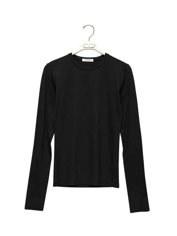 Paper Moon - Korean Women Fashion - #womensfashion - Classic Slim Fit Tencel Crew Neck Top - 4