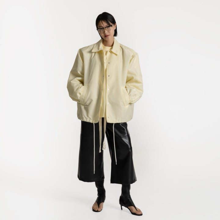 Paper Moon - Korean Women Fashion - #momslook - Oversized Padded Shoulder Snap Button Jacket - 2