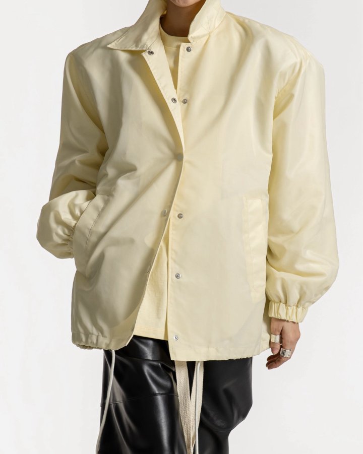 Paper Moon - Korean Women Fashion - #momslook - Oversized Padded Shoulder Snap Button Jacket - 4