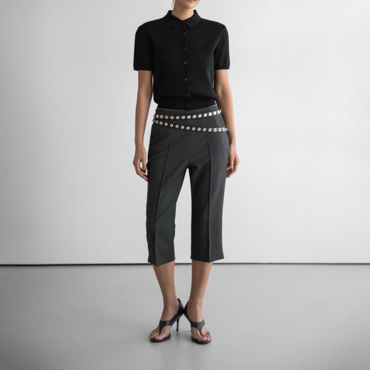 Paper Moon - Korean Women Fashion - #momslook - Collared Short Sleeve Button Cardigan