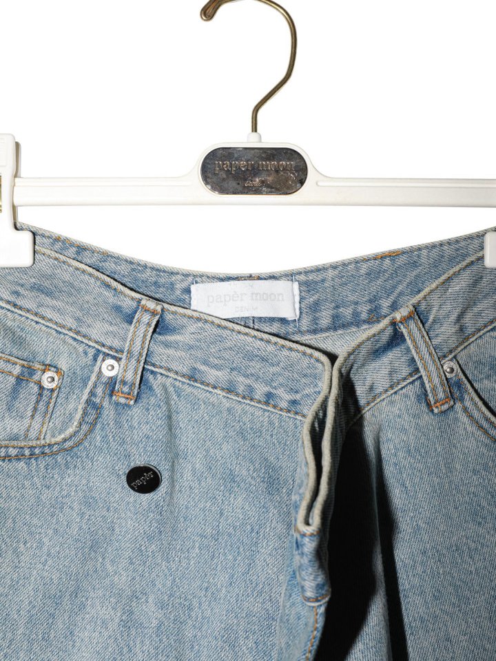 Paper Moon - Korean Women Fashion - #momslook - Wrap Detail Wide Denim Jeans - 11
