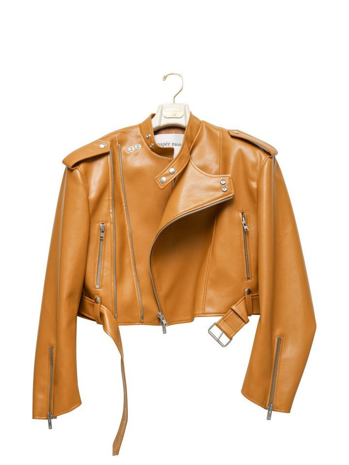 Paper Moon - Korean Women Fashion - #momslook - Double Zipped Detail Vegan Buckle Belted Biker Jacket - 7