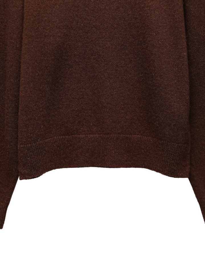 Paper Moon - Korean Women Fashion - #momslook - Double Knitting Shoulder Detail Round Neck Knit - 10