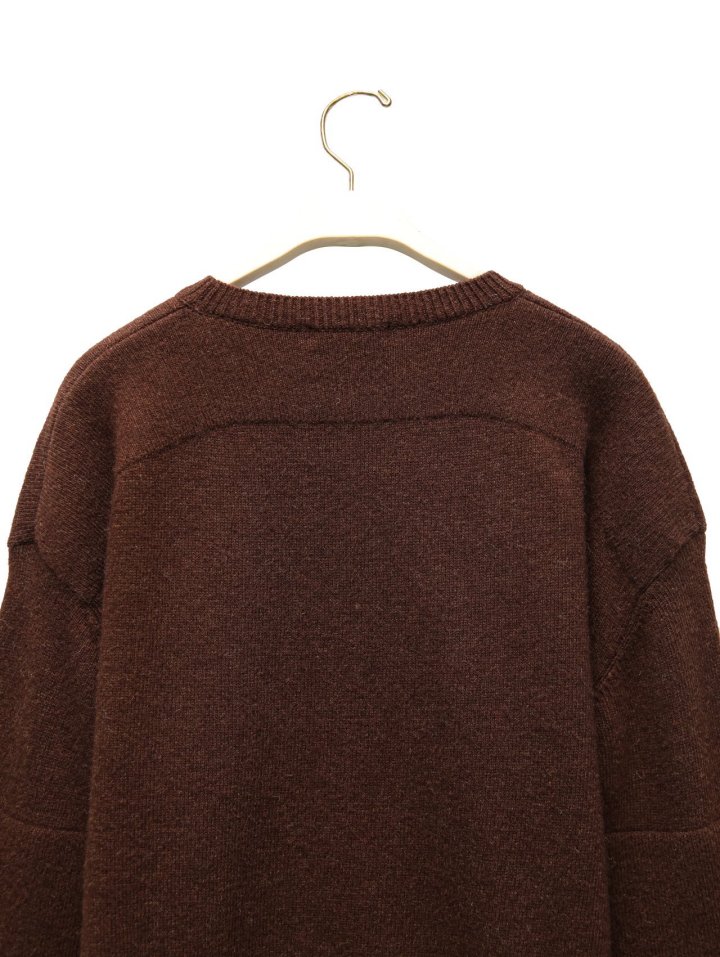 Paper Moon - Korean Women Fashion - #momslook - Double Knitting Shoulder Detail Round Neck Knit - 12