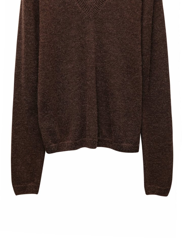 Paper Moon - Korean Women Fashion - #momslook - Alpaca Wool Deep V-Neck Knit Top - 11
